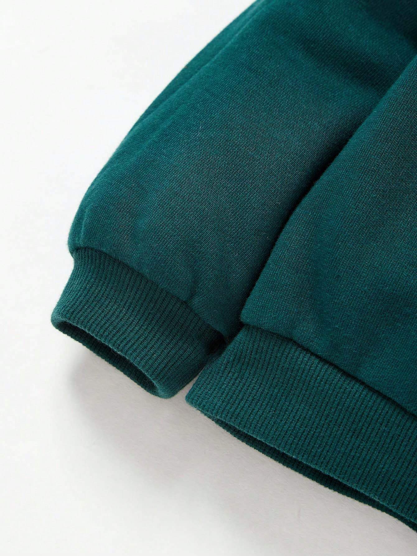 Buy Cozy Pixies Baby Girl Casual All-Match Round Neck Raglan Sleeves Letter Printed Sweatshirt And Trousers Two-Piece Set in Pakistan