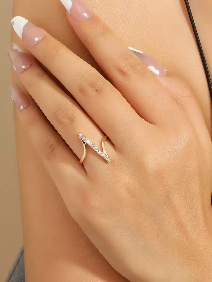 Buy SHEIN Cubic Zirconia Decor Cuff Ring in Pakistan