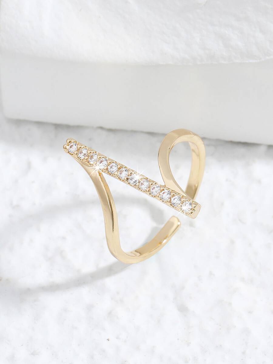 Buy SHEIN Cubic Zirconia Decor Cuff Ring in Pakistan