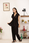 Buy Sajiero Silk PJ Set - Avena - Dark Grey in Pakistan