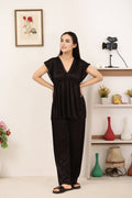 Buy Sajiero Silk PJ Set - Avena - Dark Grey in Pakistan