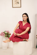 Buy Sajiero Silk PJ Set - Avena - Pink in Pakistan