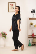 Buy Sajiero Silk PJ Set - Miren - Black in Pakistan