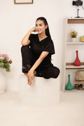 Buy Sajiero Silk PJ Set - Miren - Dark Grey in Pakistan