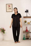 Buy Sajiero Silk PJ Set - Miren - Dark Grey in Pakistan