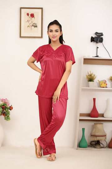 Buy Sajiero Silk PJ Set - Miren - Pink in Pakistan