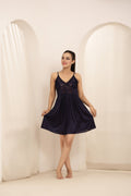 Buy Sajiero Gown Set - Nerra Silk - Dark Blue in Pakistan