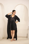 Buy Sajiero Gown Set - Nerra Silk - Black in Pakistan