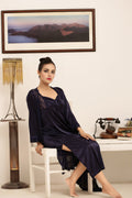 Buy Sajiero Gown Set - Liora Silk - Dark Blue in Pakistan