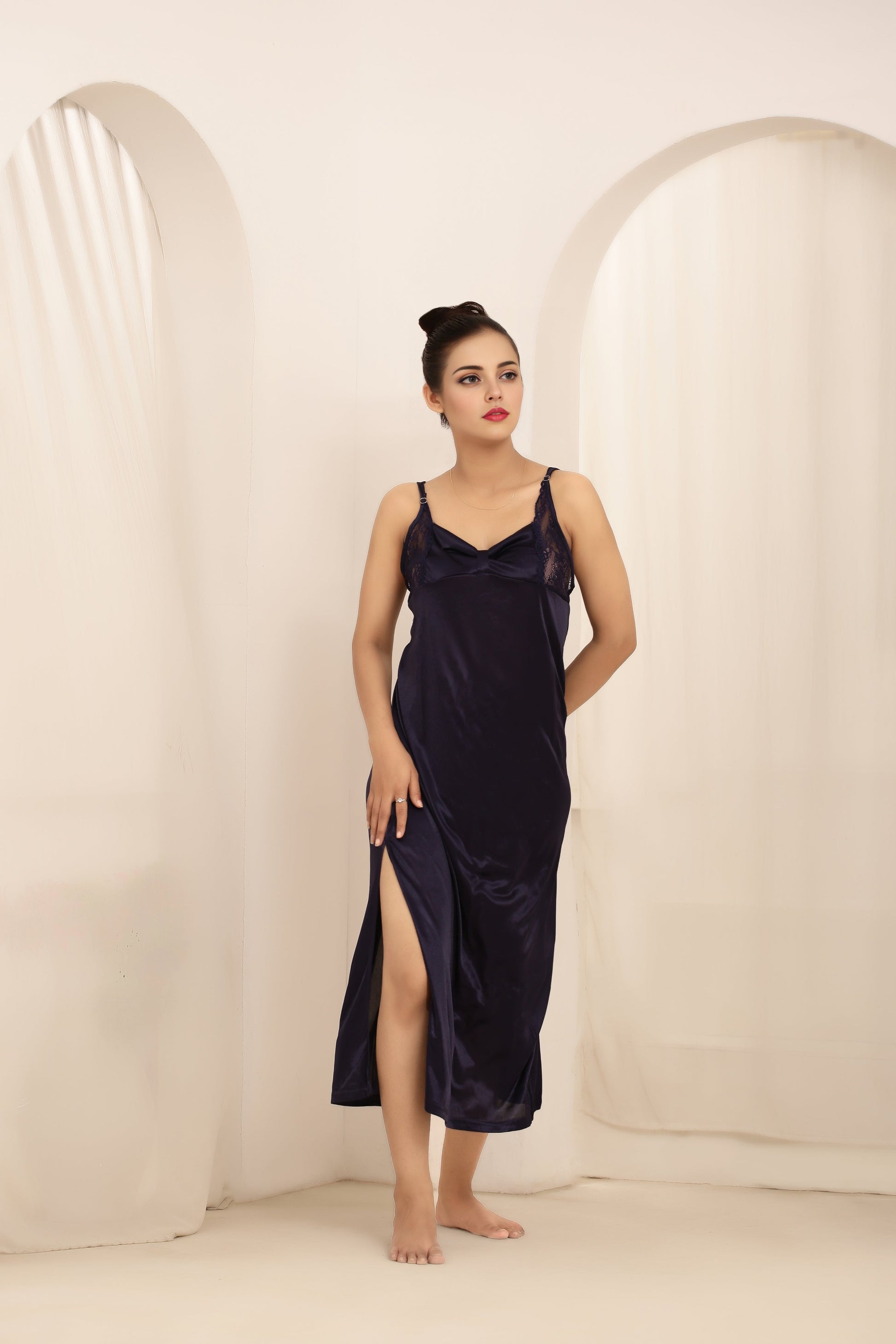 Buy Sajiero Gown Set - Liora Silk - Dark Blue in Pakistan
