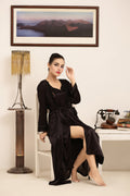 Buy Sajiero Gown Set - Liora Silk - Dark Grey in Pakistan