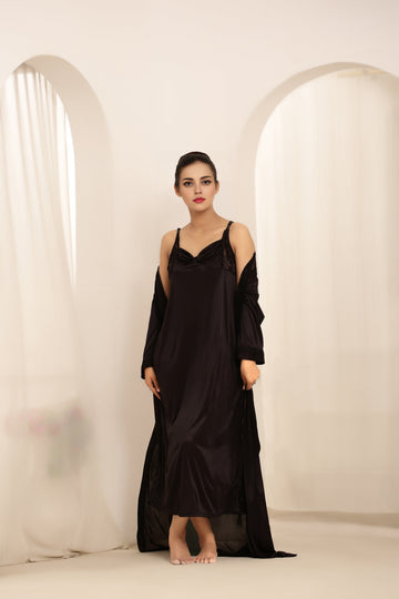 Buy Sajiero Gown Set - Liora Silk - Dark Grey in Pakistan