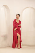 Buy Sajiero Gown Set - Liora Silk - Maroon in Pakistan