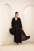 Buy Sajiero Gown Set - Orina Silk - Dark Grey in Pakistan