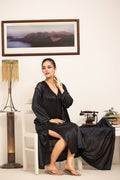 Buy Sajiero Gown Set - Orina Silk - Black in Pakistan