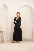 Buy Sajiero Gown Set - Orina Silk - Black in Pakistan