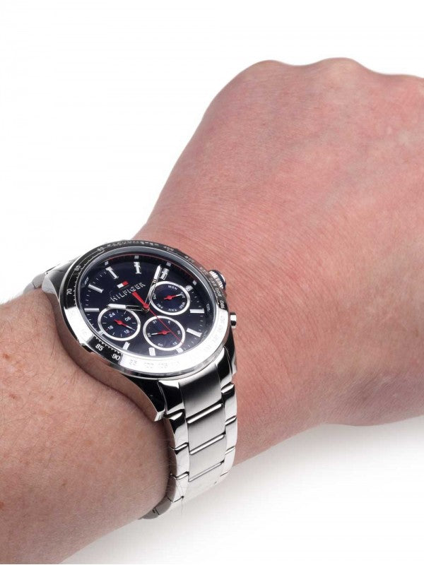 Buy Tommy Hilfiger Mens Quartz Stainless Steel Blue Dial 44mm Watch - 1791228 in Pakistan