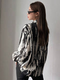 Buy SHEIN DAZY Brush Print Drop Shoulder Shirt in Pakistan