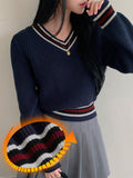 Buy SHEIN DAZY Casual Color Block V-Neck Sweater For Women in Pakistan