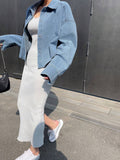 Buy SHEIN DAZY Drop Shoulder Button Front Denim Shirt in Pakistan