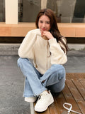 Buy SHEIN DAZY Drop Shoulder Fluffy Knit Button Front Cardigan in Pakistan