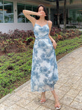 Buy SHEIN DAZY Floral Print Draped Collar Cami Dress in Pakistan