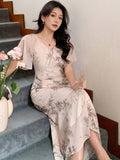 Buy SHEIN DAZY Floral Print Mid-Length Elegant Dress For Women in Pakistan