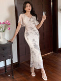 Buy SHEIN DAZY Floral Print Mid-Length Elegant Dress For Women in Pakistan