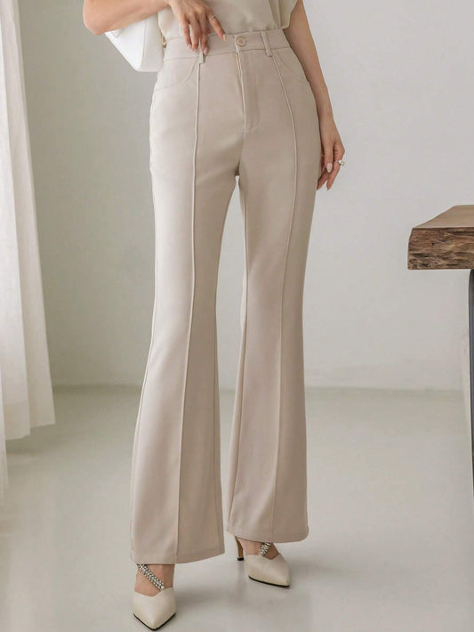 Buy SHEIN DAZY High Waist Seam Detail Flare Leg Suit Pants in Pakistan