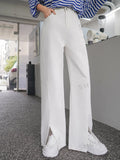 Buy SHEIN DAZY High Waist Slit Hem Wide Leg Jeans in Pakistan