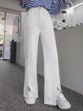 Buy SHEIN DAZY High Waist Slit Hem Wide Leg Jeans in Pakistan
