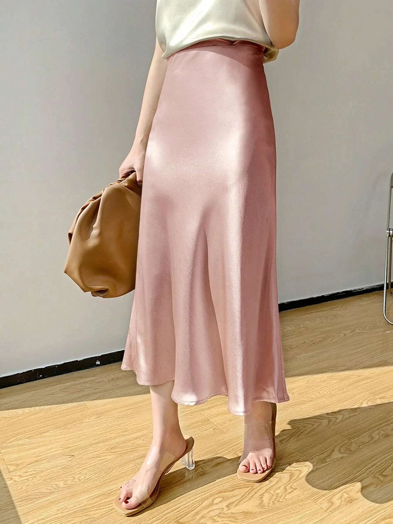 Buy SHEIN DAZY High Waist Solid A-line Skirt in Pakistan