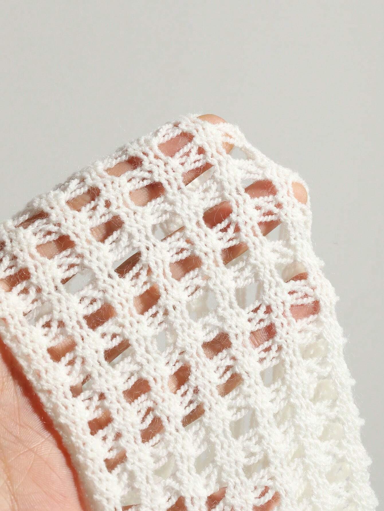 Buy SHEIN DAZY Hollow Out Drop Shoulder Crop Sweater in Pakistan