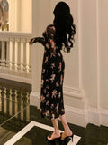 Buy DAZY Homecoming Mesh Floral Print Square Neck Dress For Ladies in Pakistan