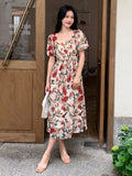 Buy SHEIN DAZY Kpop Floral Print Puff Sleeve Dress in Pakistan