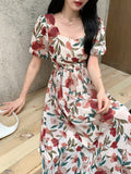 Buy SHEIN DAZY Kpop Floral Print Puff Sleeve Dress in Pakistan