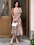 Buy SHEIN DAZY Kpop Floral Print Puff Sleeve Dress in Pakistan
