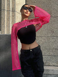 Buy SHEIN DAZY Kpop Hollow Out Super Crop Top Without Cami Top in Pakistan