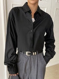 Buy SHEIN DAZY Kpop Solid Button Front Crop Shirt in Pakistan
