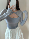 Buy SHEIN DAZY Kpop Solid Twist Front Cut Out Front Tee in Pakistan