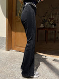 Buy SHEIN DAZY Kpop Split Hem Flare Leg Jeans in Pakistan