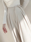 Buy SHEIN DAZY Ladies' Solid Color Tie Wide Leg Pants in Pakistan