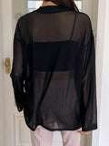 Buy SHEIN DAZY Mock Neck Drop Shoulder Sheer Top Without Tube Top in Pakistan