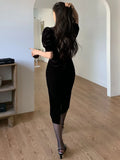 Buy SHEIN DAZY Puff Sleeve Velvet Dress in Pakistan