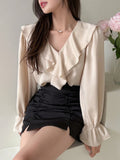 Buy SHEIN DAZY Ruffle Trim Flounce Sleeve Blouse in Pakistan