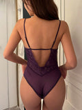 Buy SHEIN DAZY Sexy Lace & Mesh Patchwork See-Through Backless Spaghetti Strap Bodysuit in Pakistan