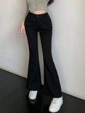 Buy SHEIN DAZY Solid Color Flared Trousers in Pakistan