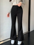 Buy SHEIN DAZY Solid Color Flared Trousers in Pakistan