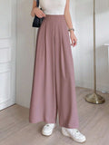 Buy SHEIN DAZY Solid Color Wide Leg Regular Pants, Suitable For Spring And Summer in Pakistan