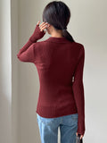 Buy SHEIN DAZY Solid Ribbed Knit Sweater in Pakistan